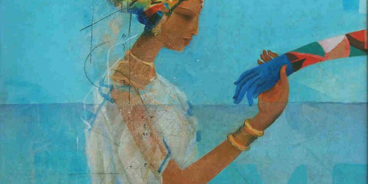 Amitabh Sengupta , Odyssey exhibition ,Bikaner House New Delhi , Indian artist , Abstract art ,Figurative art , European modernism , Cross-cultural art , Banadevi painting ,Banadevta painting , Uma Nair critic , Kiran Nadar collector , Sarala Bannerjee Artworld ,École des Beaux-Arts Paris ,Nigerian cultural motifs ,Jehangir Art Gallery Mumbai ,Birla Academy of Art & Culture Kolkata , Artworld Sarala’s Centre Chennai , International art exhibitions , Artistic journey book launch , Meera Ali architect designer