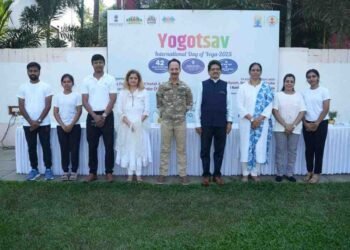 Over 350 Participants Attend FHRAI’s Yoga Mahotsav in Goa as Part of the International Day of Yoga Countdown 2 FHRAI Yoga Mahotsav, Goa Yoga Event, International Day of Yoga Countdown, Yoga Mahotsav Goa, Wellness Tourism Goa, Hospitality Yoga, Ministry of AYUSH Yoga, Morarji Desai National Institute of Yoga, Radisson Blu Goa Yoga, Goa Tourism Wellness, Yoga for Hospitality Industry, Common Yoga Protocol, Dr. Joy Pereira, Vishal Pathak, Deepak Narvekar, Dr. Sneha Bhagwat, Dr. Mickey Mehta, Tripti Pawar HRAWI, Payal Swami FHRAI, Yoga in Goa, Wellness Event Goa, Yoga and Tourism, Indian Yoga Tradition, Holistic Well-being, Yoga Demonstration, Yoga Health Benefits, Goa Events May 2025, Hotel and Restaurant Association of India, Yoga for Mental Health, Yoga for Physical Health, Yoga and Immunity, Wellness Hub India, Yoga Tourism India,