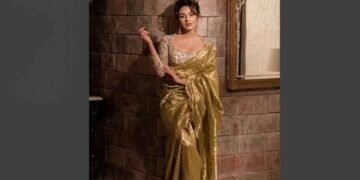 Seerat Kapoor, Gaddar Film Festival, Pure Tissue Saree, Indian Actress, Red Carpet Fashion, Tollywood, Issa Designer Studio, ₹70000 Outfit, Anahita Dhawan, Run Raja Run