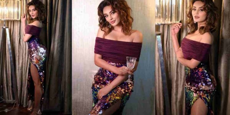 Seerat Kapoor, sequin dress, mermaid gown, off-shoulder, high slit, celebrity fashion, Bollywood style, Anahita, red carpet, award event,Actress Seerat Kapoor, Seerat Kapoor fashion, mermaid dress, sequin gown, celebrity style, red carpet look, Anushka Puri, glamorous, Tollywood diva, fashion icon,Seerat Kapoor outfit, sequin mermaid dress, off-shoulder gown, celebrity fashion, fashion trends, Anahita stylist, red carpet fashion, glamorous look