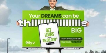 Olyv App, Sourav Ganguly OOH, Kolkata Marketing, Digital Lending India, Financial Wellness, Sourav Ganguly Birthday, OOH Advertising Campaign