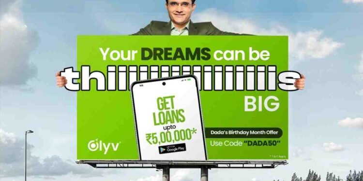 Olyv App, Sourav Ganguly OOH, Kolkata Marketing, Digital Lending India, Financial Wellness, Sourav Ganguly Birthday, OOH Advertising Campaign