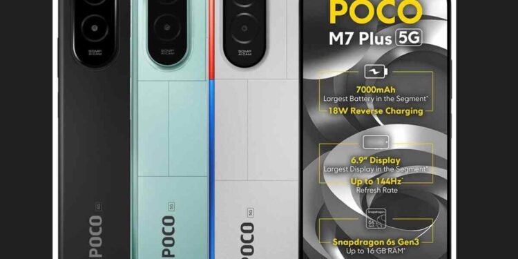 Poco M7 Plus 5G, Poco M7 Plus 5G 4GB RAM, Poco M7 Plus 5G price in India, Poco M7 Plus 5G sale date, Flipkart Big Billion Days, Poco smartphone, new phone launch India, Snapdragon 6s Gen 3, 50MP camera, 7000mAh battery