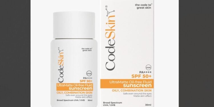 CodeSkin UltraMatte Sunscreen, CodeSkin SPF 50, oil-free fluid sunscreen, CodeSkin oily skin, matte finish sunscreen