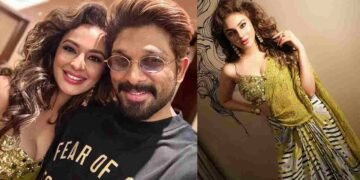 Seerat Kapoor Filmfare look, Allu Arjun Best Actor, Seerat Kapoor green saree, Filmfare red carpet, Seerat Kapoor selfie, Allu Arjun Bunny, celebrity fashion India