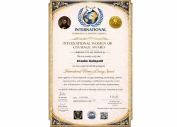 Sheeba Gollapalli, Women of Courage Award 2026, women empowerment India, human rights activist India, AICHLS, International Women’s Day 2026