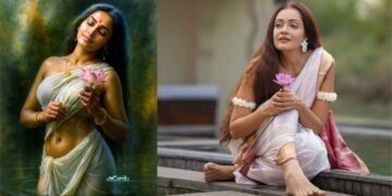 Sheena Chohan, Shakuntala, Raja Ravi Varma, Indian Mythology, Sheena Chohan Photoshoot, Bollywood Actress, Evolve Back Hampi, Indian Art Reimagined, Shakuntala Painting, Contemporary Indian Woman