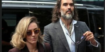 Russell Brand arrives at Southwark Crown Court in London as his trial on seven criminal charges begins.