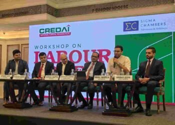 CREDAI NCR, New Labour Codes, CREDAI NCR Workshop, Real Estate Developers NCR, Labour Law Compliance, Construction Industry India, Real Estate News, Justice J.K. Maheshwari, Sigma Chambers, Code on Wages, Industrial Relations Code, Code on Social Security, Occupational Safety Health and Working Conditions Code, Contract Labour Compliance, BOCW Compliance, Construction Cess, Worker Welfare, Migrant Labour Rights, Construction Site Safety, Vishal Gupta CREDAI NCR, Nikhil Hawelia, NCR Builders, Real Estate Legal Updates, Statutory Compliance India
